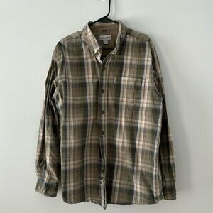 Carhartt Relaxed Fit Plaid Cotton Button Down Long Sleeve Size XLarge